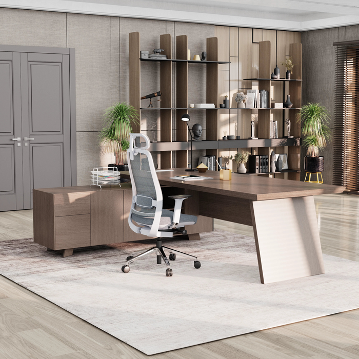 Nepal 95" L-shaped Executive Desk | AF Essence Mooreen WX-E1502