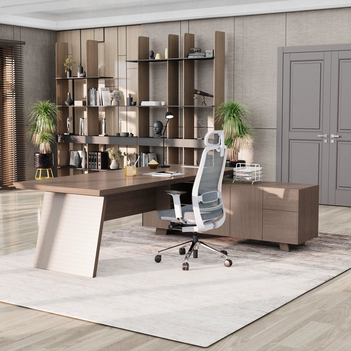 Nepal 95" L-shaped Executive Desk | AF Essence Mooreen WX-E1502