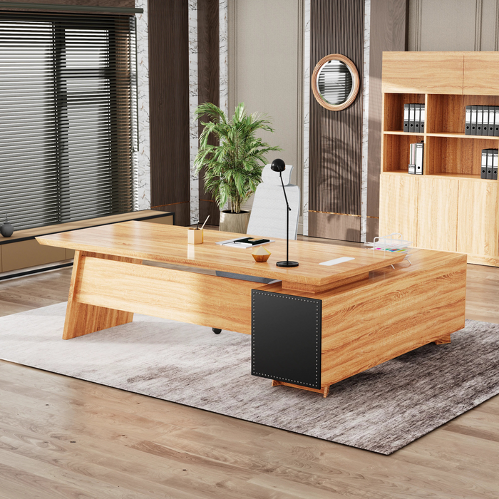 Nepal 95" L-shaped Executive Desk | AF Essence Mooreen WX-E1502