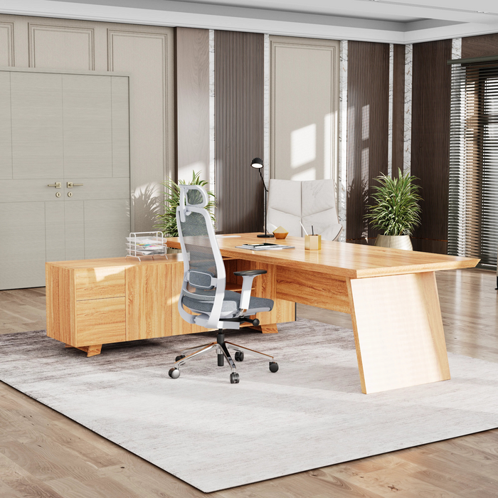 Nepal 95" L-shaped Executive Desk | AF Essence Mooreen WX-E1502