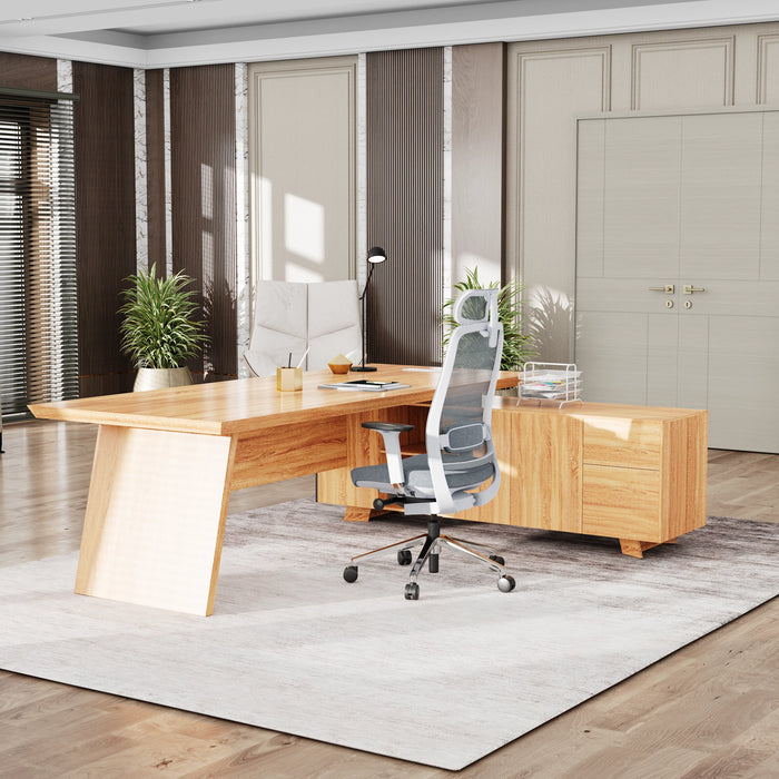 Nepal 95" L-shaped Executive Desk | AF Essence Mooreen WX-E1502