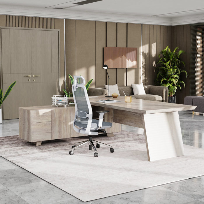 Nepal 95" L-shaped Executive Desk | AF Essence Mooreen WX-E1502