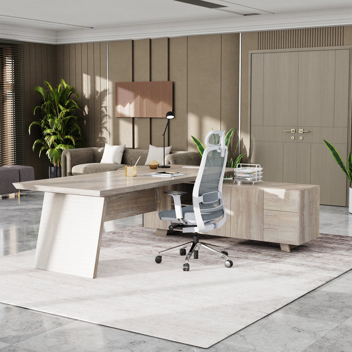 Nepal 95" L-shaped Executive Desk | AF Essence Mooreen WX-E1502