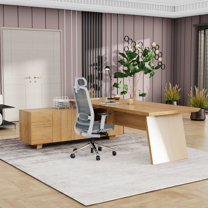 Nepal 95" L-shaped Executive Desk | AF Essence Mooreen WX-E1502