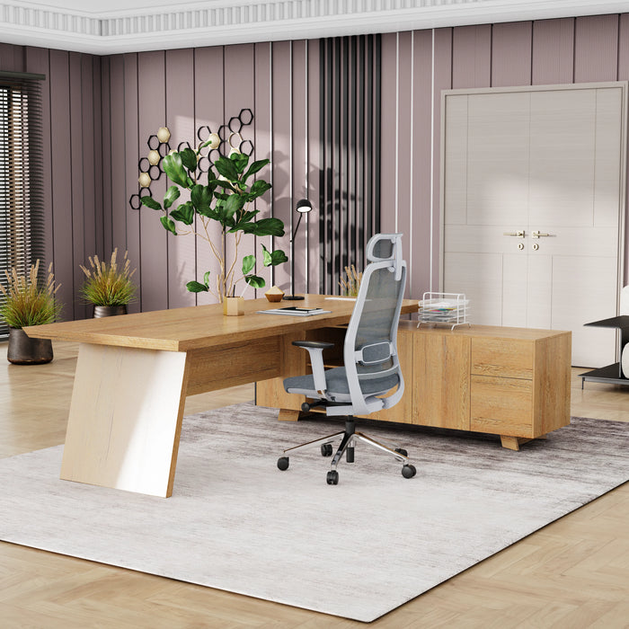 Nepal 95" L-shaped Executive Desk | AF Essence Mooreen WX-E1502