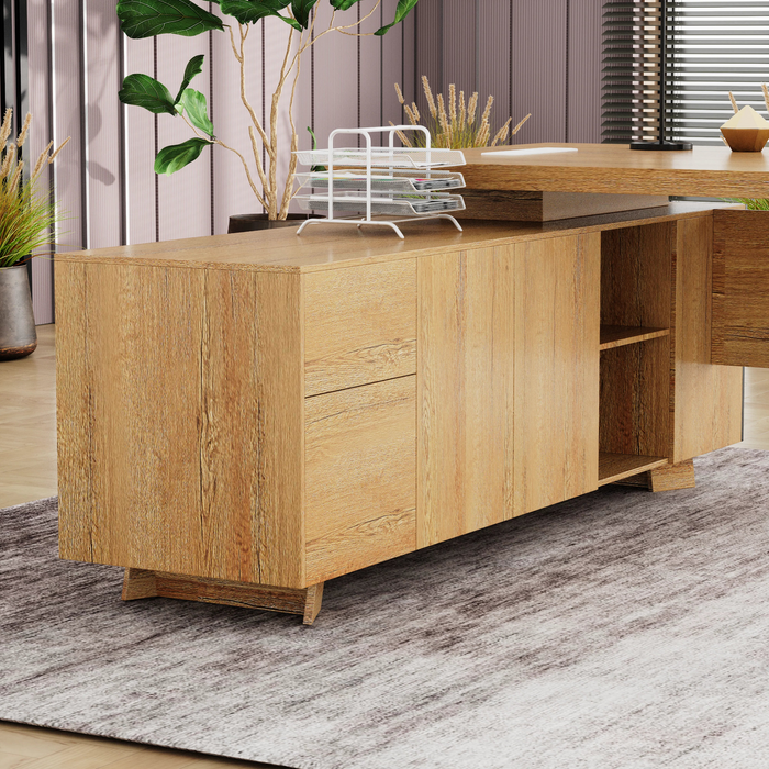 Nepal 95" L-shaped Executive Desk | AF Essence Mooreen WX-E1502