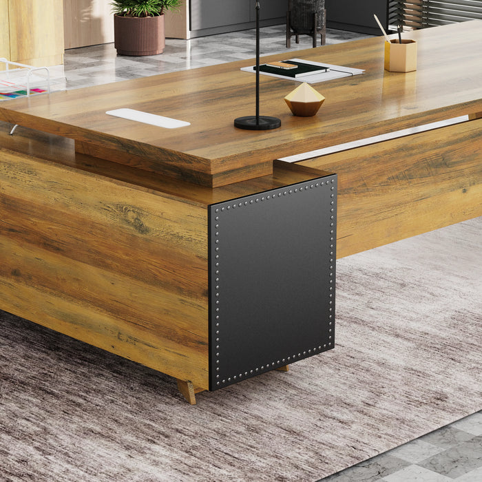 Nepal 95" L-shaped Executive Desk | AF Essence Mooreen WX-E1502