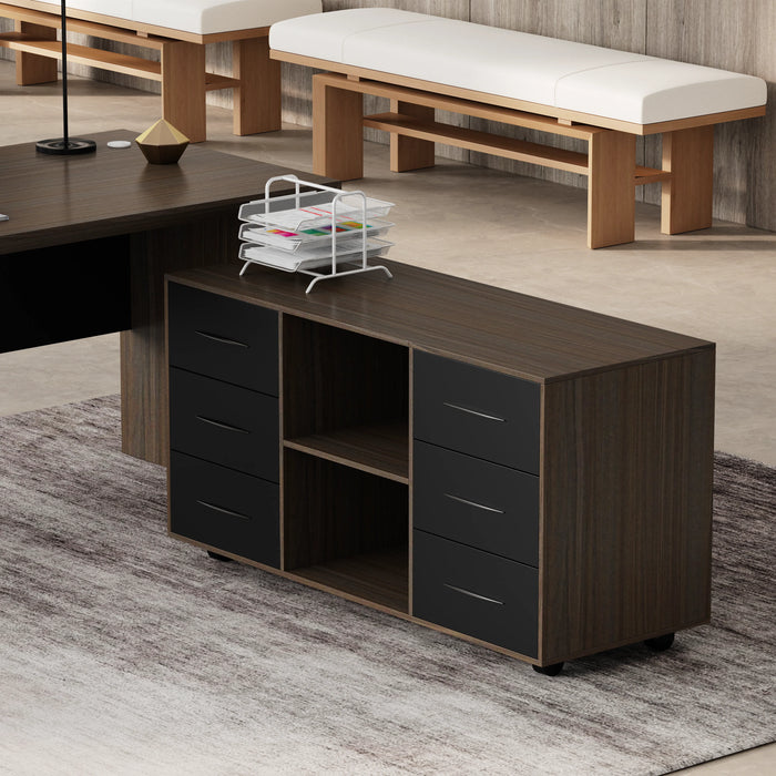 Neptune 63-71" Rectangular Executive Desk with Mobile Return | AF Essence Mooreen WX-E1508