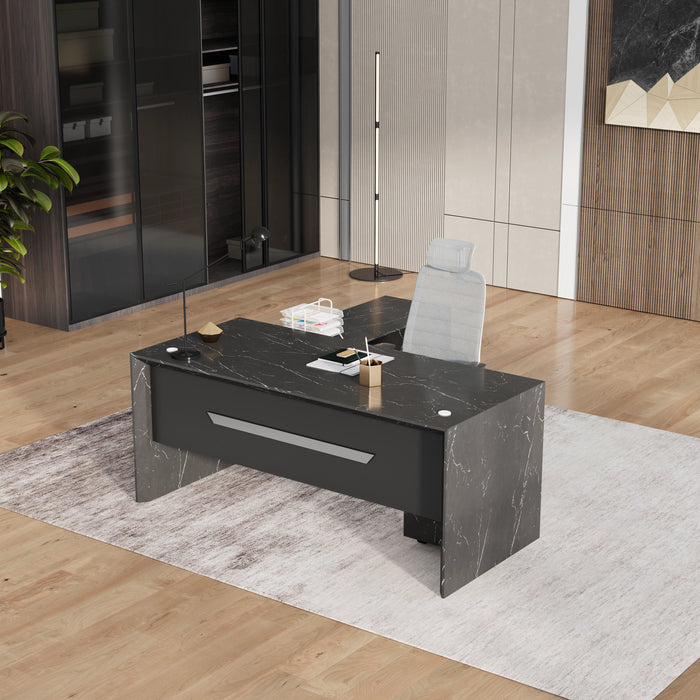 Neptune 63-71" Rectangular Executive Desk with Mobile Return | AF Essence Mooreen WX-E1508