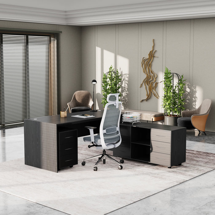 Neptune 63-71" Rectangular Executive Desk with Mobile Return | AF Essence Mooreen WX-E1508