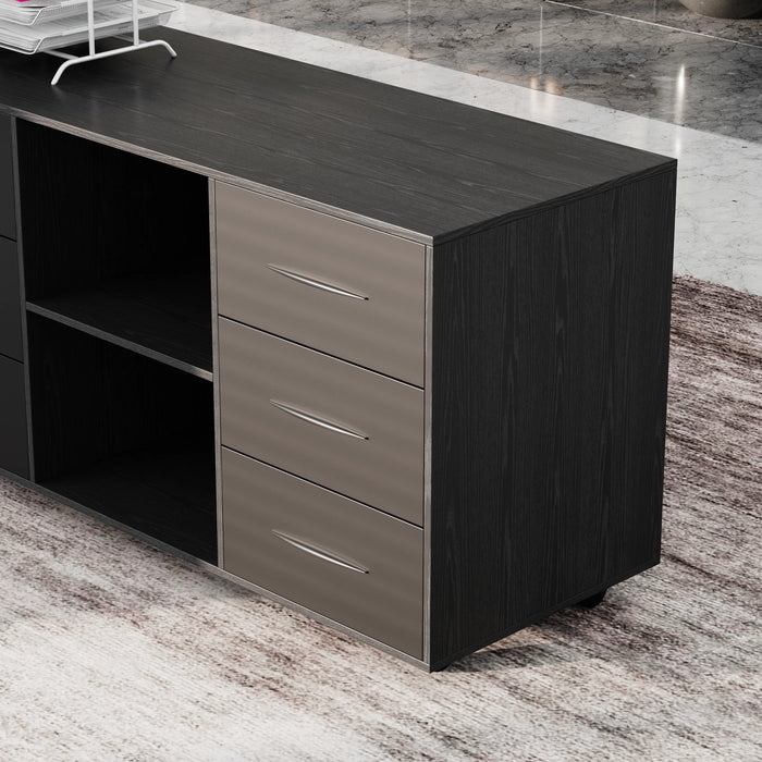 Neptune 63-71" Rectangular Executive Desk with Mobile Return | AF Essence Mooreen WX-E1508