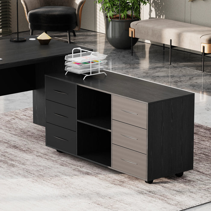 Neptune 63-71" Rectangular Executive Desk with Mobile Return | AF Essence Mooreen WX-E1508