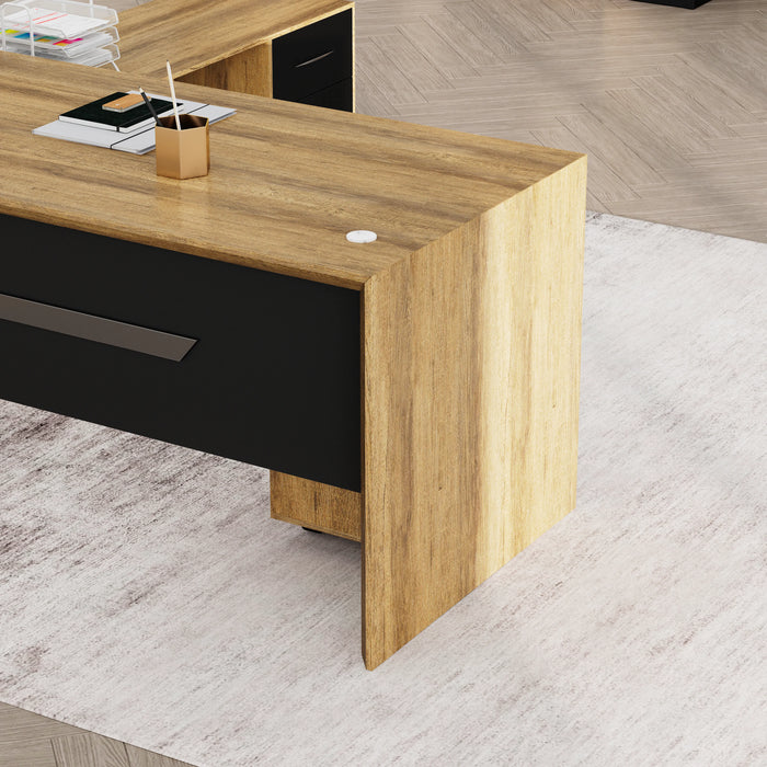 Neptune 63-71" Rectangular Executive Desk with Mobile Return | AF Essence Mooreen WX-E1508