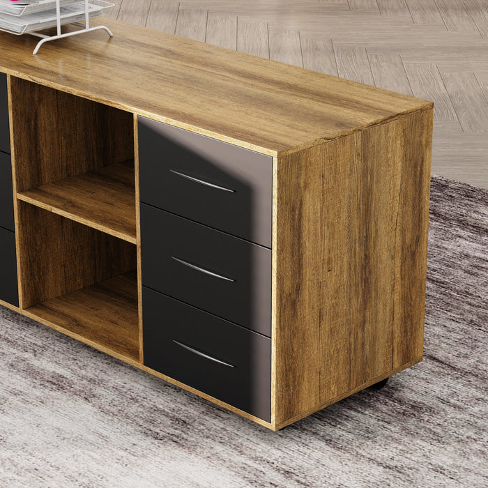 Neptune 63-71" Rectangular Executive Desk with Mobile Return | AF Essence Mooreen WX-E1508