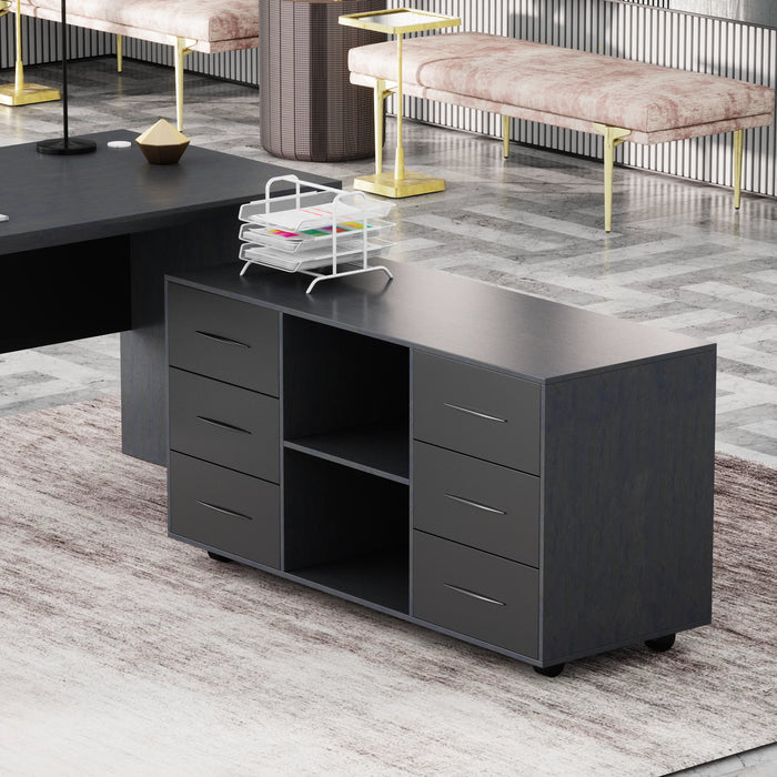 Neptune 63-71" Rectangular Executive Desk with Mobile Return | AF Essence Mooreen WX-E1508