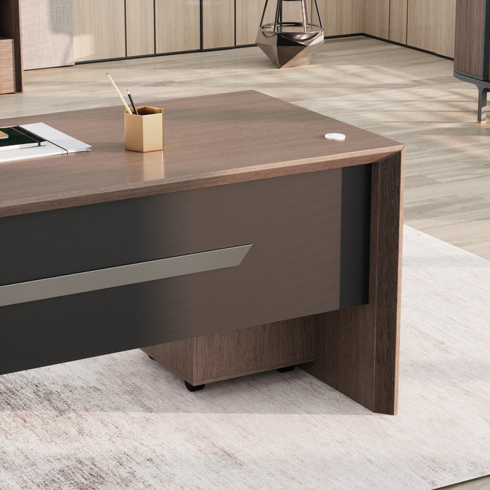 Neptune 63-71" Rectangular Executive Desk with Mobile Return | AF Essence Mooreen WX-E1508