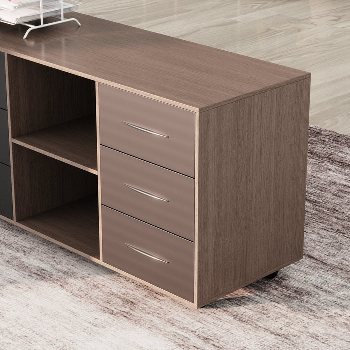 Neptune 63-71" Rectangular Executive Desk with Mobile Return | AF Essence Mooreen WX-E1508