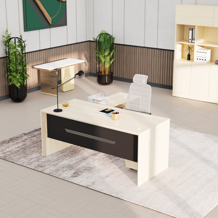 Neptune 63-71" Rectangular Executive Desk with Mobile Return | AF Essence Mooreen WX-E1508