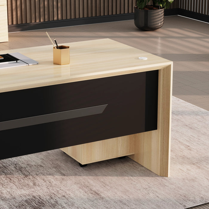 Neptune 63-71" Rectangular Executive Desk with Mobile Return | AF Essence Mooreen WX-E1508