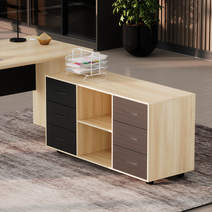 Neptune 63-71" Rectangular Executive Desk with Mobile Return | AF Essence Mooreen WX-E1508