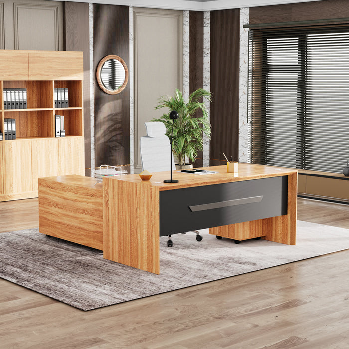 Neptune 63-71" Rectangular Executive Desk with Mobile Return | AF Essence Mooreen WX-E1508