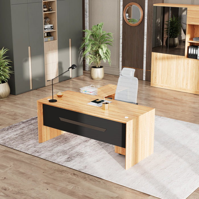 Neptune 63-71" Rectangular Executive Desk with Mobile Return | AF Essence Mooreen WX-E1508