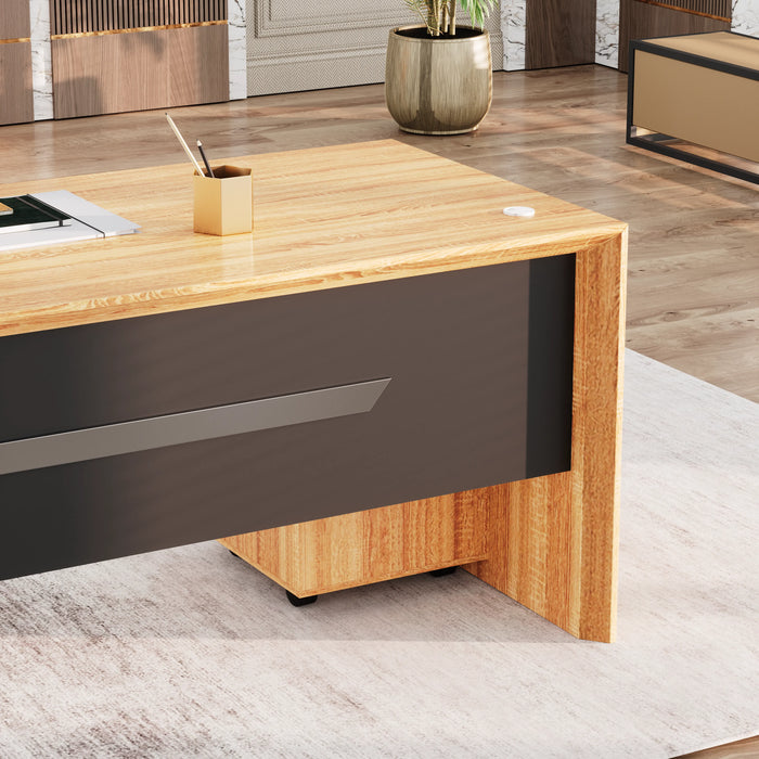 Neptune 63-71" Rectangular Executive Desk with Mobile Return | AF Essence Mooreen WX-E1508