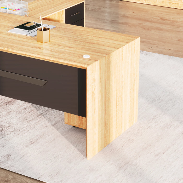 Neptune 63-71" Rectangular Executive Desk with Mobile Return | AF Essence Mooreen WX-E1508