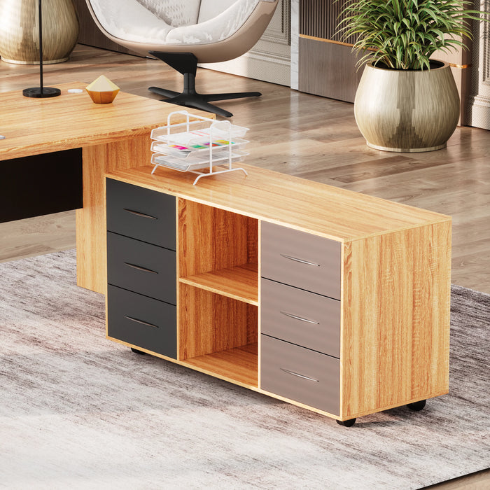 Neptune 63-71" Rectangular Executive Desk with Mobile Return | AF Essence Mooreen WX-E1508