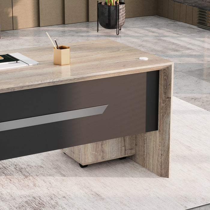 Neptune 63-71" Rectangular Executive Desk with Mobile Return | AF Essence Mooreen WX-E1508