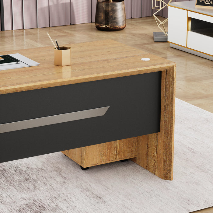 Neptune 63-71" Rectangular Executive Desk with Mobile Return | AF Essence Mooreen WX-E1508