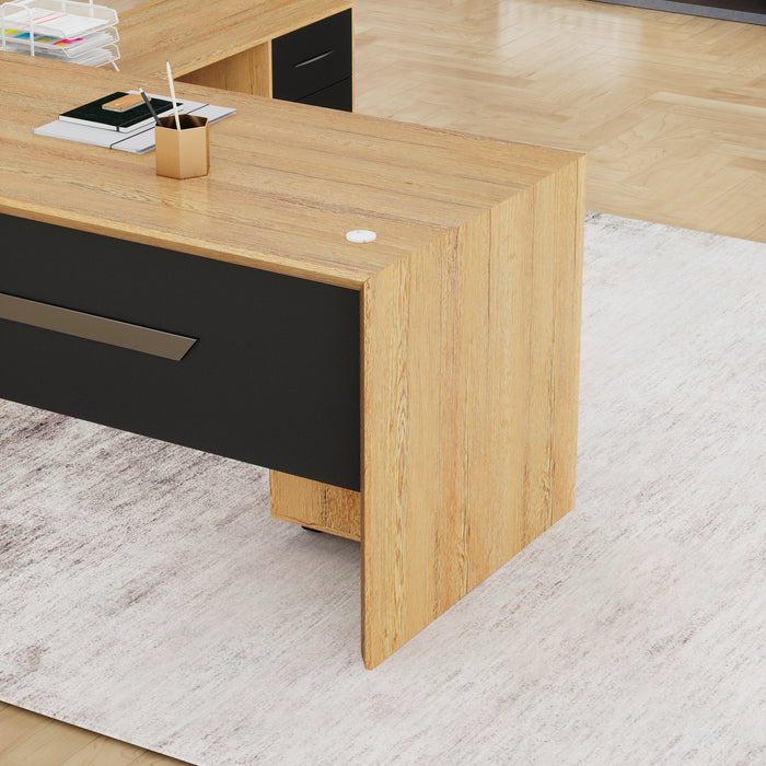 Neptune 63-71" Rectangular Executive Desk with Mobile Return | AF Essence Mooreen WX-E1508