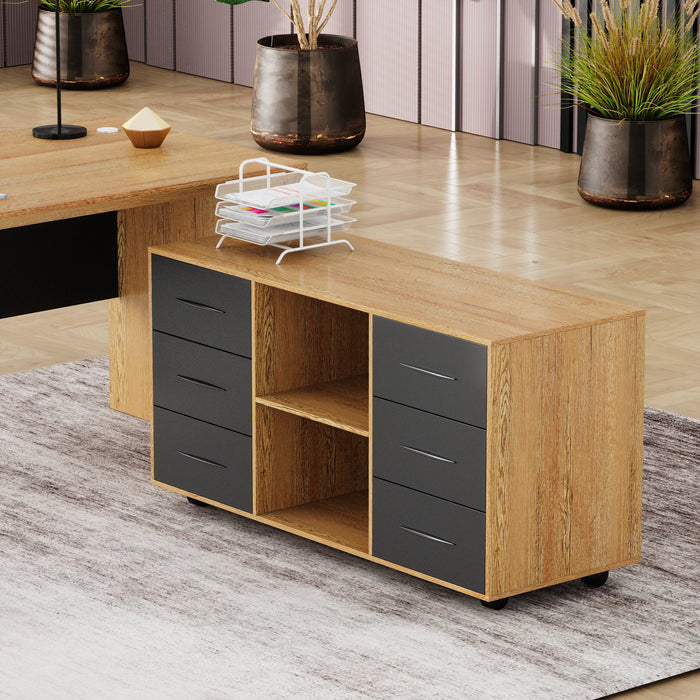 Neptune 63-71" Rectangular Executive Desk with Mobile Return | AF Essence Mooreen WX-E1508