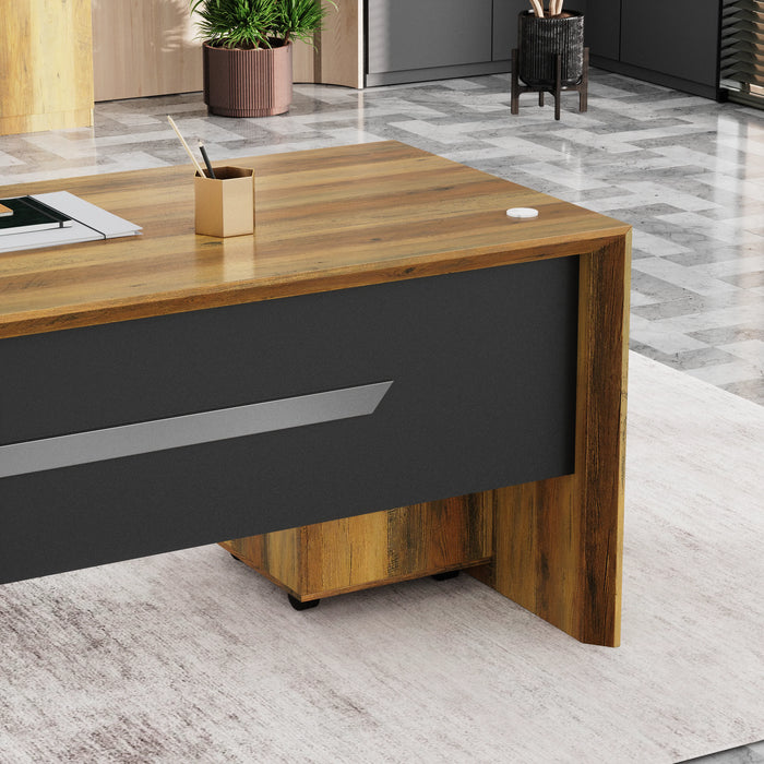 Neptune 63-71" Rectangular Executive Desk with Mobile Return | AF Essence Mooreen WX-E1508