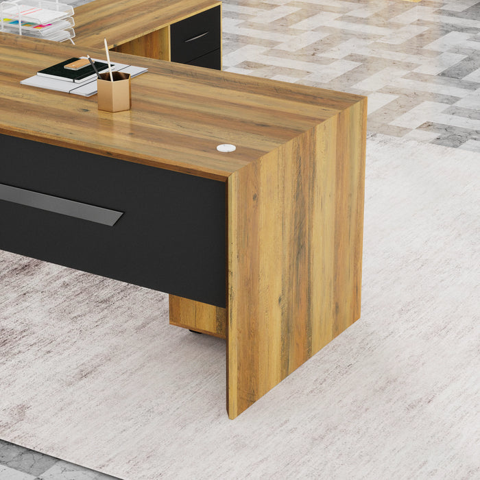 Neptune 63-71" Rectangular Executive Desk with Mobile Return | AF Essence Mooreen WX-E1508