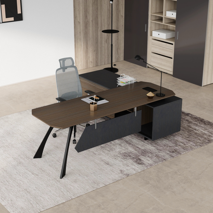 Nikolai 87" L-shaped Executive Desk | AF Essence Tribeca WX-N2805