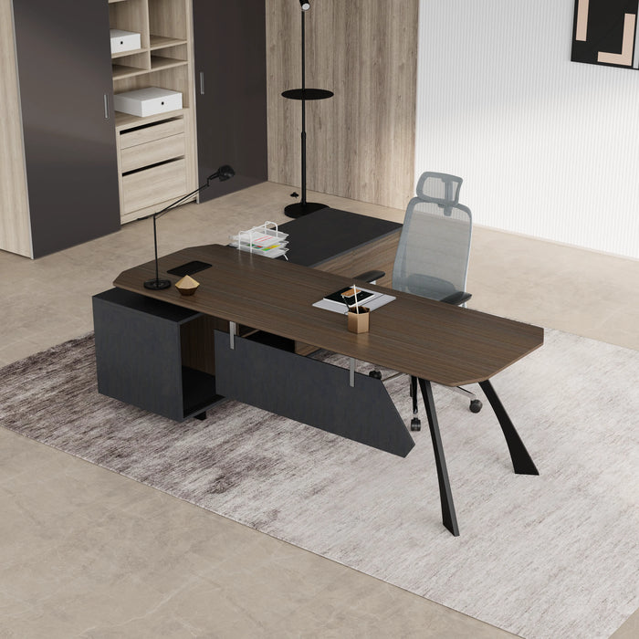 Nikolai 87" L-shaped Executive Desk | AF Essence Tribeca WX-N2805