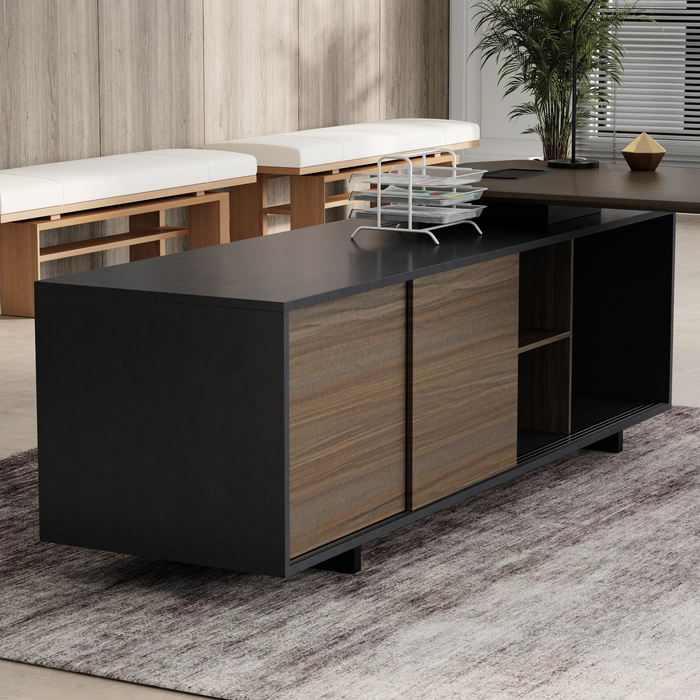 Nikolai 87" L-shaped Executive Desk | AF Essence Tribeca WX-N2805