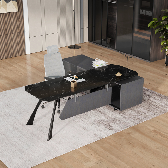 Nikolai 87" L-shaped Executive Desk | AF Essence Tribeca WX-N2805