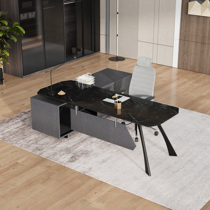 Nikolai 87" L-shaped Executive Desk | AF Essence Tribeca WX-N2805