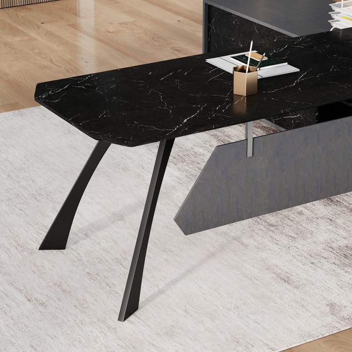 Nikolai 87" L-shaped Executive Desk | AF Essence Tribeca WX-N2805