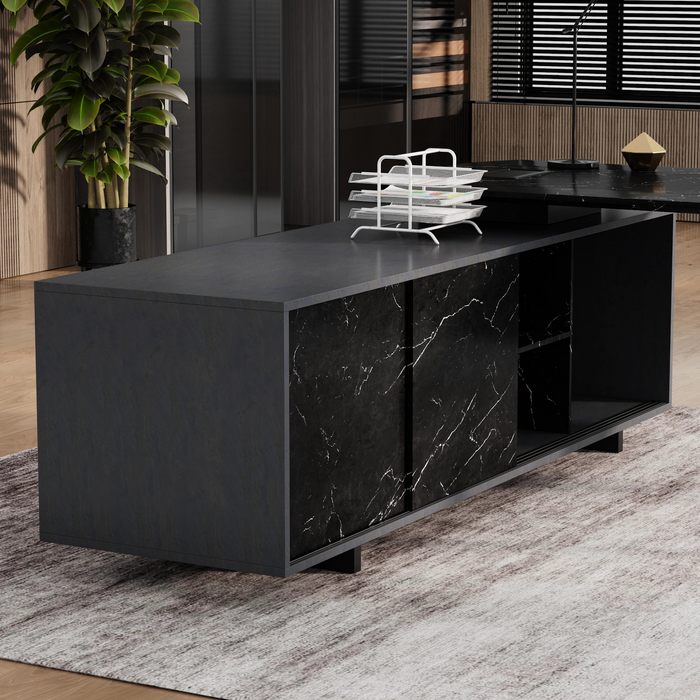 Nikolai 87" L-shaped Executive Desk | AF Essence Tribeca WX-N2805