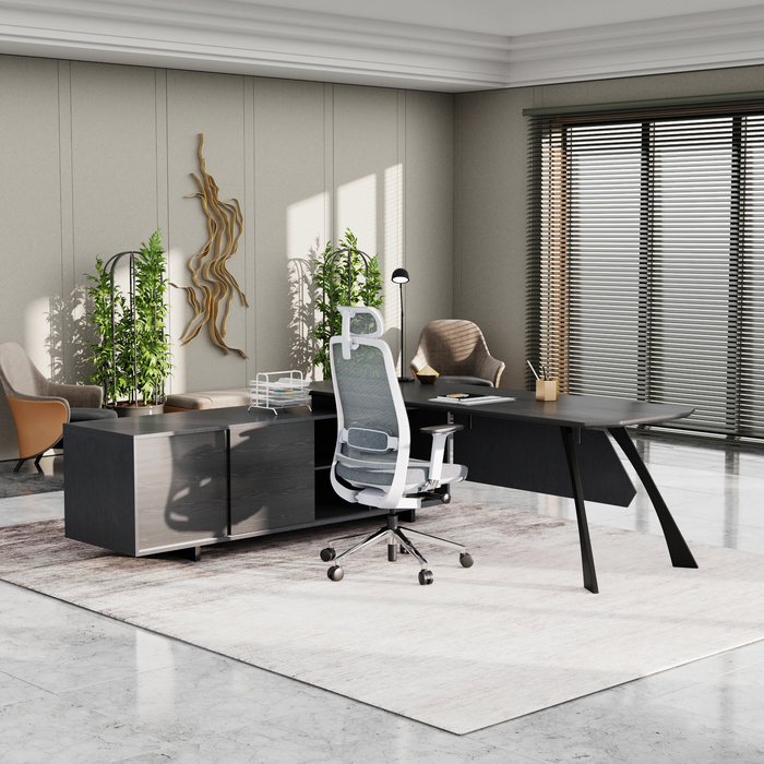 Nikolai 87" L-shaped Executive Desk | AF Essence Tribeca WX-N2805