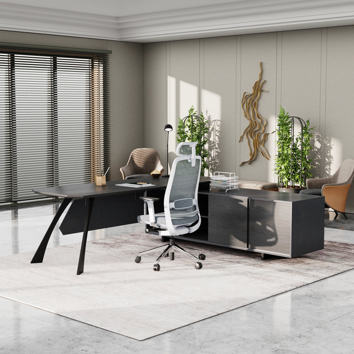 Nikolai 87" L-shaped Executive Desk | AF Essence Tribeca WX-N2805