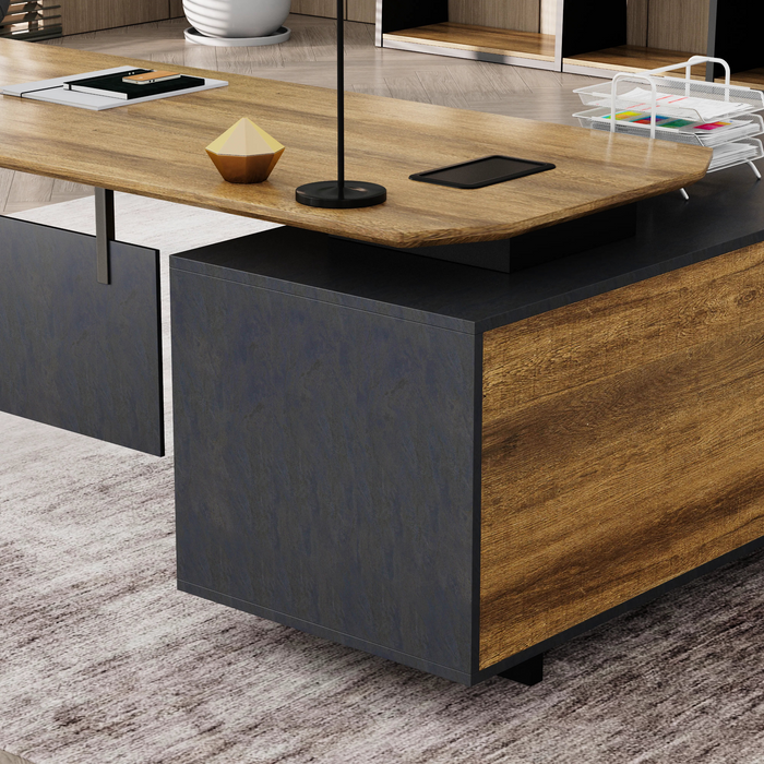 Nikolai 87" L-shaped Executive Desk | AF Essence Tribeca WX-N2805