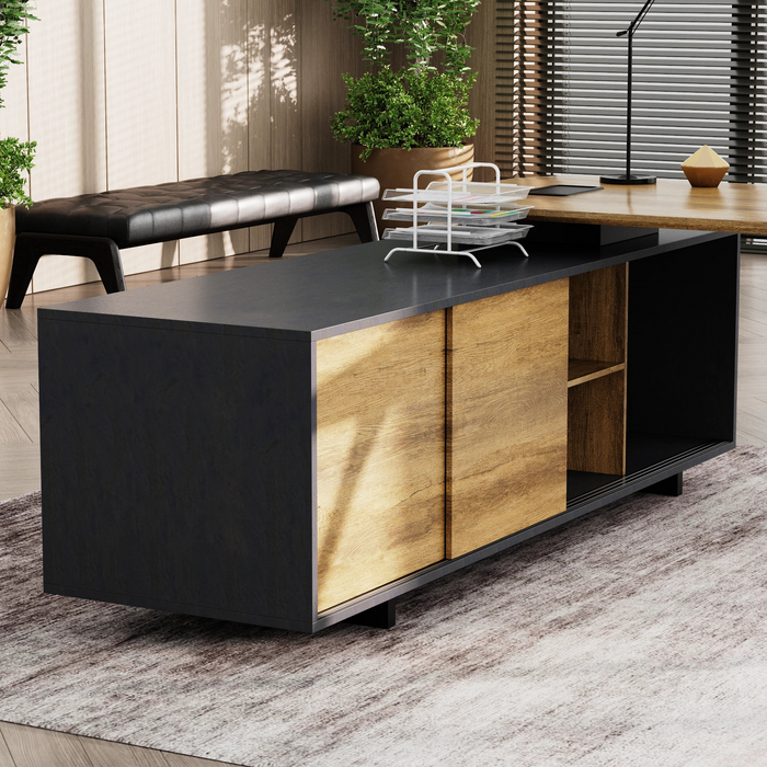 Nikolai 87" L-shaped Executive Desk | AF Essence Tribeca WX-N2805