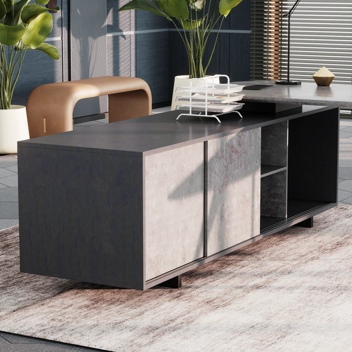 Nikolai 87" L-shaped Executive Desk | AF Essence Tribeca WX-N2805