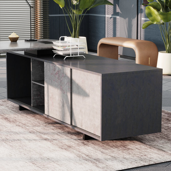 Nikolai 87" L-shaped Executive Desk | AF Essence Tribeca WX-N2805