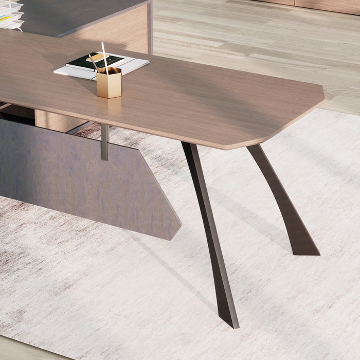 Nikolai 87" L-shaped Executive Desk | AF Essence Tribeca WX-N2805