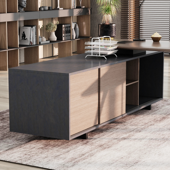 Nikolai 87" L-shaped Executive Desk | AF Essence Tribeca WX-N2805